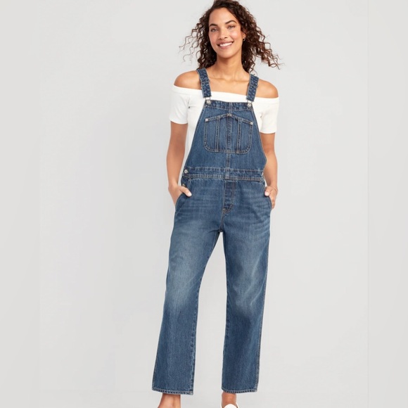 Old Navy Slouchy Straight Denim Overalls - Picture 7 of 7